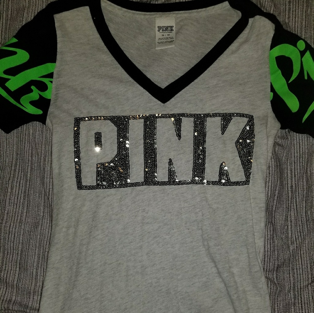 Pink Bling V-neck t-shirt